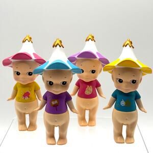 Set of 4 New Unbranded Kewpie/Angel Mini Figures, Summer Festival/Floral Costume